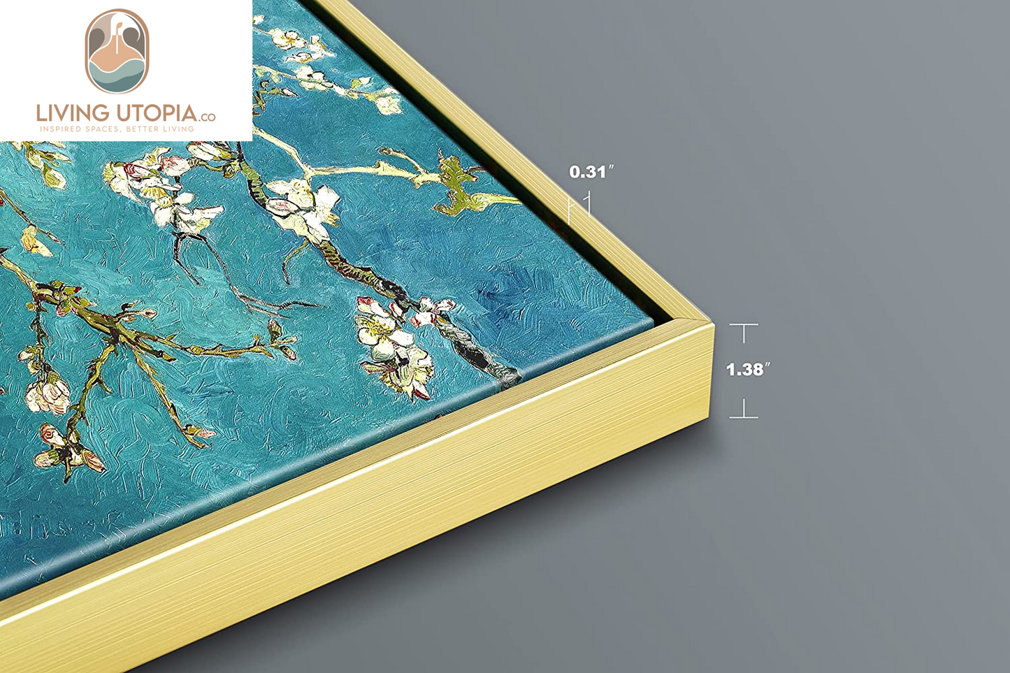Framed Wall Art Giclee Canvas Prints of Almond Blossom by Vincent Van Gogh Paintings Reproduction Abstract Artwork for Wall Decor