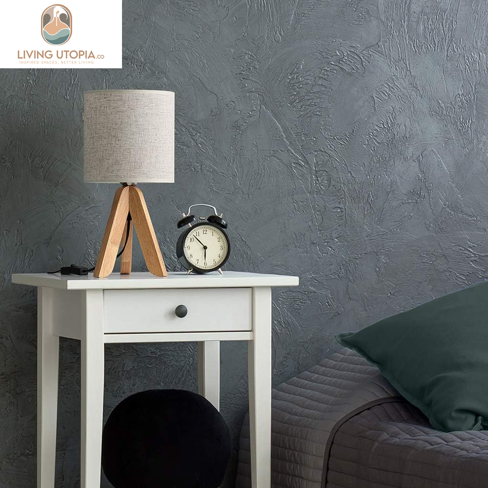 Small Bedside Table Lamp - Wooden Tripod Nightstand Lamp for Bedroom, Living Room, Office, Home with Fabric Linen Shade - 13.4 Inches (Without Bulb)