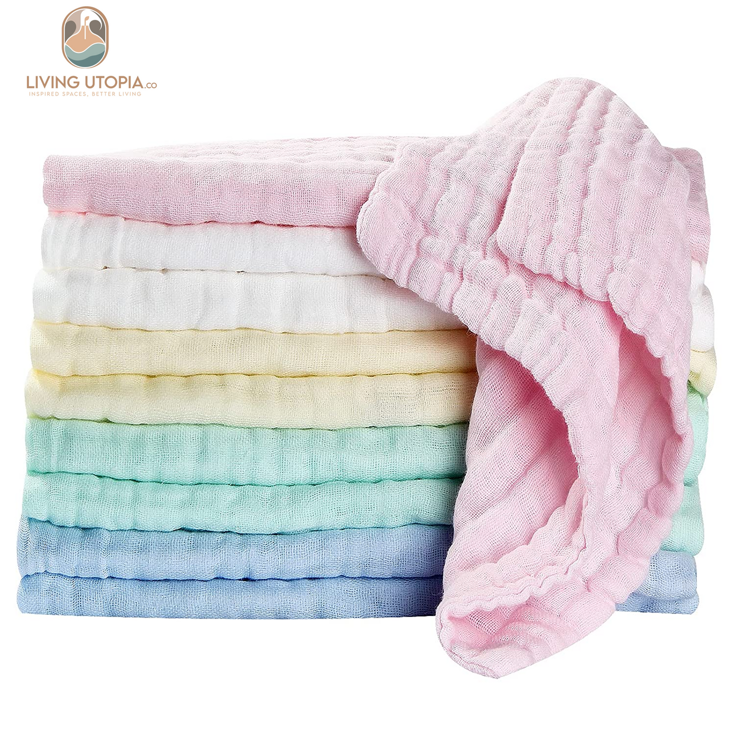 Baby Muslin Washcloths Baby Wipes Soft Newborn Essentials Baby Towels and Washcloths for Face Towel for Sensitive Skin Baby Wash Cloths 10 Pack 10X10 Inches Baby Register Shower Gift