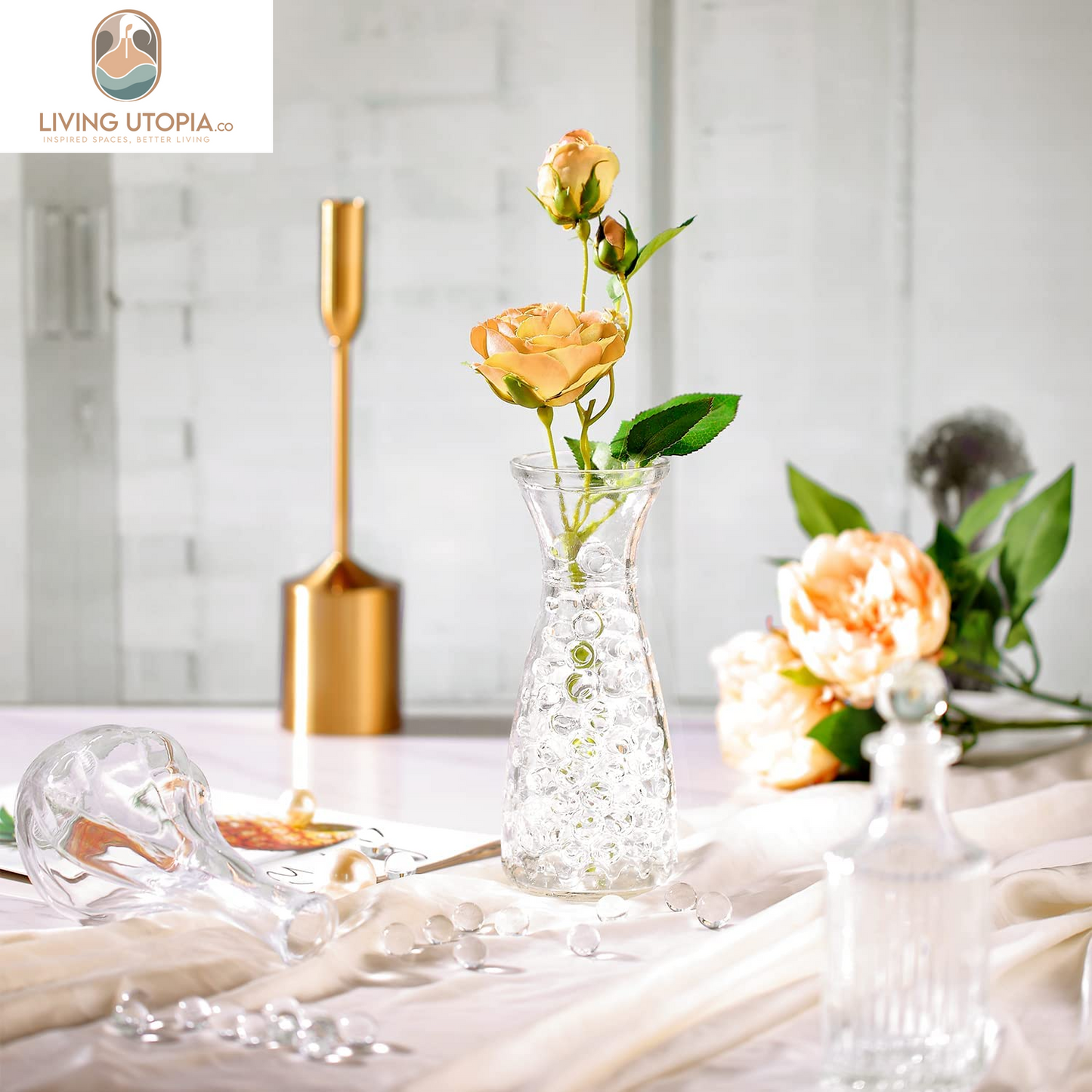 70,000 Clear Water Gel Beads for Vases, Tansparent Water Gel Beads for Vase Filler Beads, Candles, Wedding Centerpiece Floral Decorations