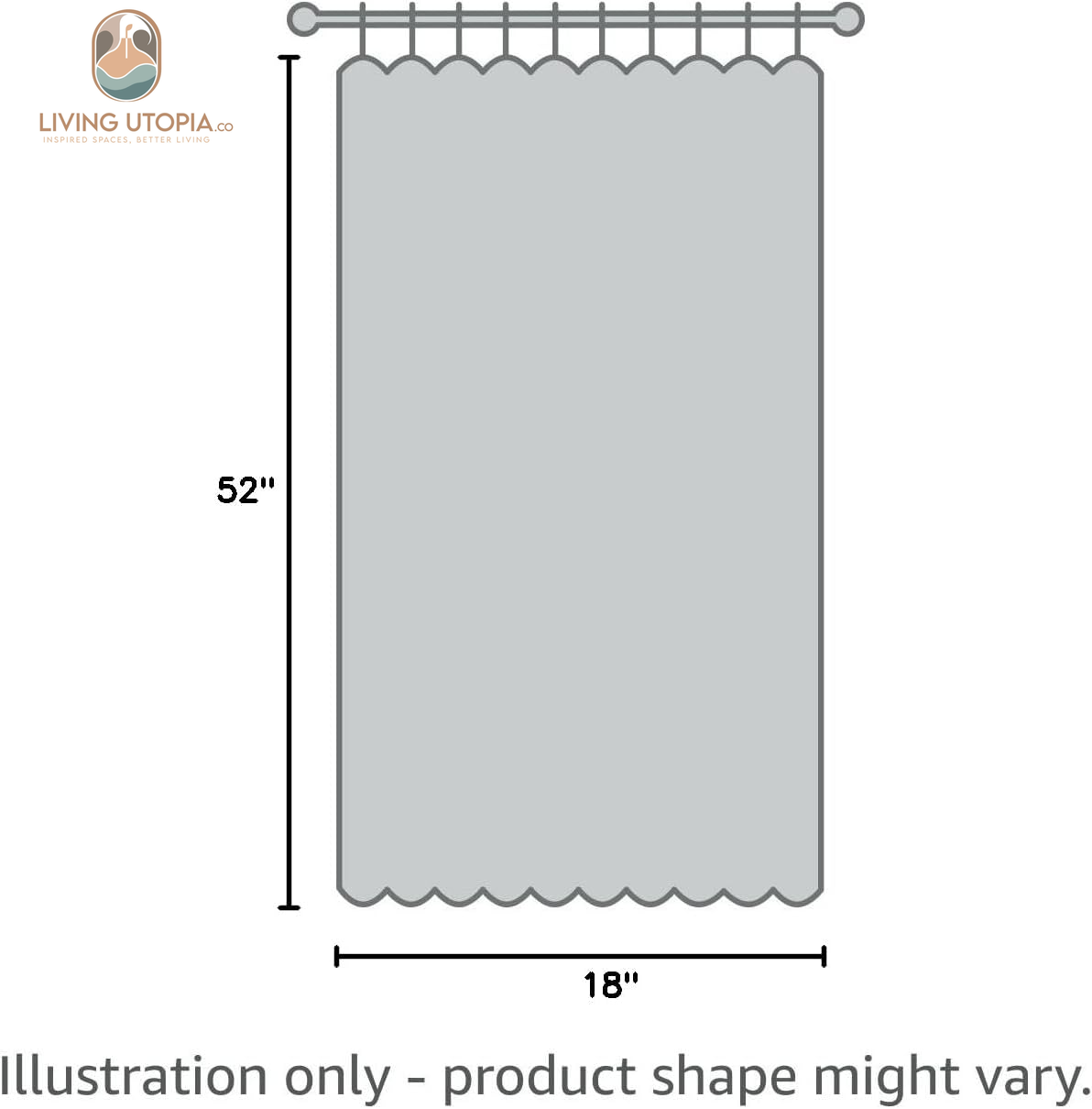 Energy Efficient Rod Pocket Curtains Valance for Windows Room Darkening Privacy Protection Valance 18 Inch Length for Bedroom Kitchen,Each Is 52X18 Inch,Biscotti Beige,Single Panel