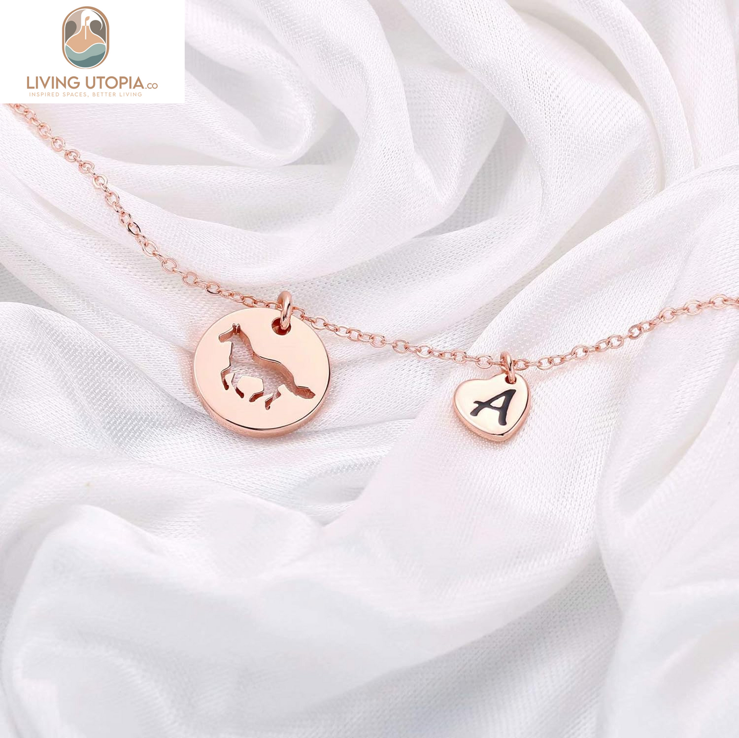 Horse Gifts for Girls - Stainless Steel Horse Necklace for Girls Dainty Heart 26 Initial Necklace Horses for Girls Horse Jewelry Horse Gifts for Girls Women Horse Lovers Teen Girl Gifts