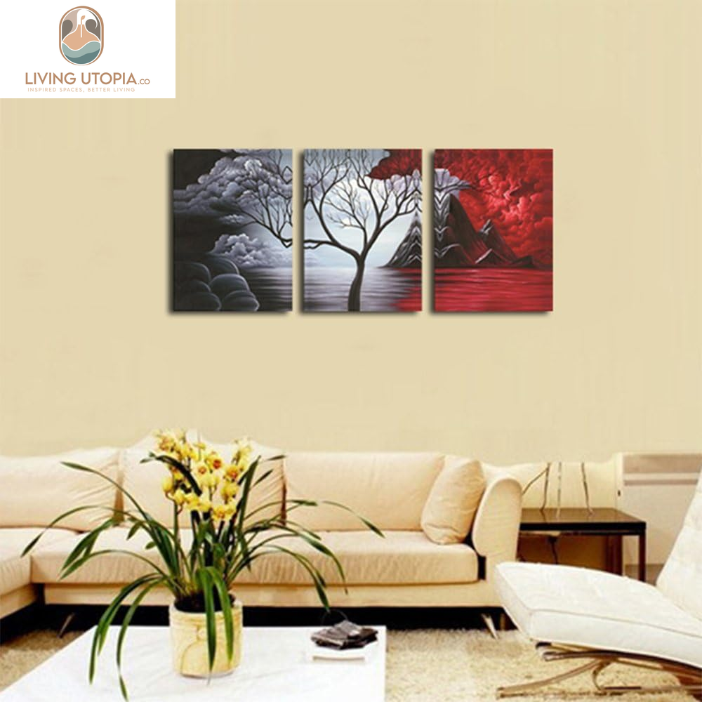 the Cloud Tree 3 Panels Modern Canvas Wall Art Prints Artwork Abstract Seascape Paintings Reproduction Sea Beach Pictures on Canvas for Home Decorations Wall Decor
