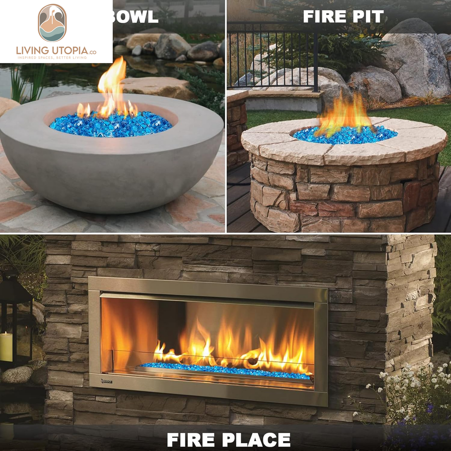 Caribbean Blue Reflective Fire Pit Glass – 10 lb