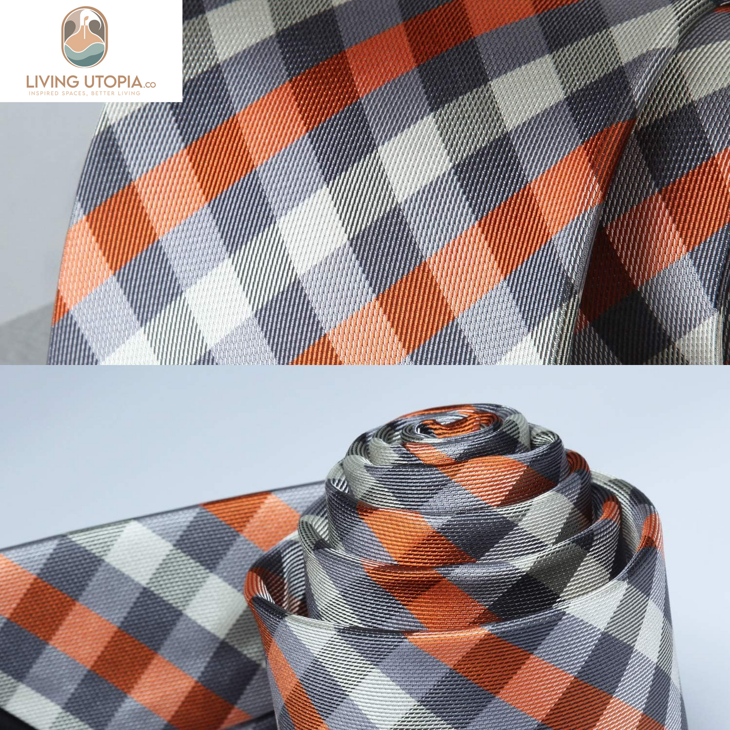 Plaid Checkered Tie Handkerchief Woven Classic Formal Men'S Necktie & Pocket Square Set