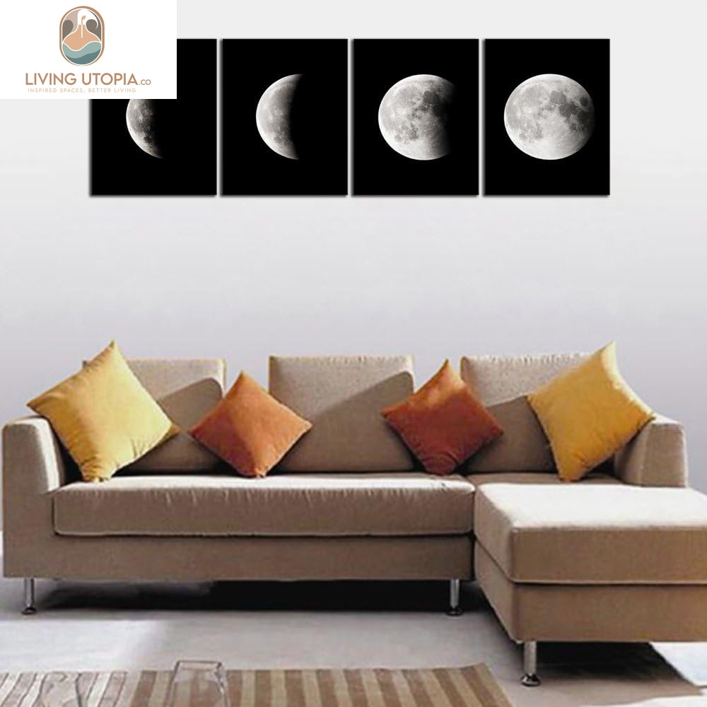 Moon Large Modern Giclee Canvas Prints Artwork Abstract Space Pictures Paintings on Stretched and Framed Canvas Wall Art Ready to Hang for Living Room Bedroom Home Office Decorations