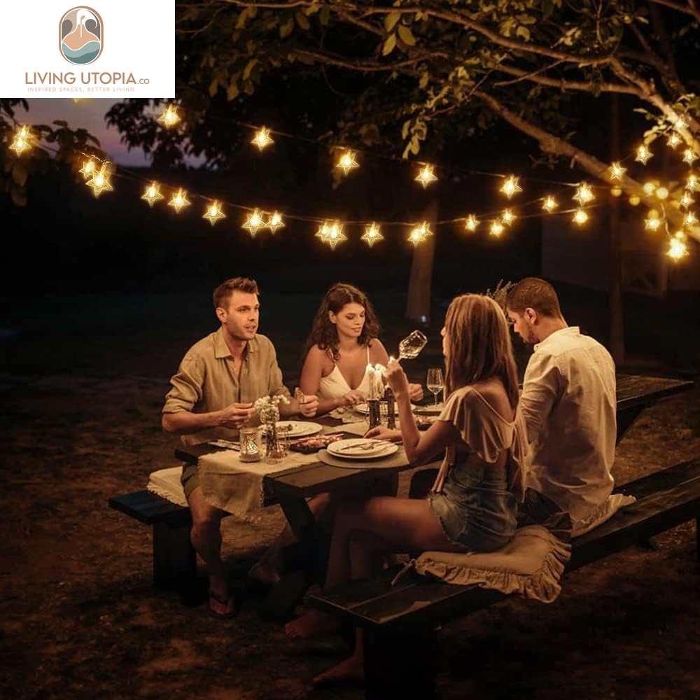 Star String Lights Plug in - 33 Ft 100 LED Star Fairy String Lights with Remote and Timer, Waterproof for Bedroom Porch Wedding Party Patio Garden Tent Indoor Outdoor Décor, Warm White
