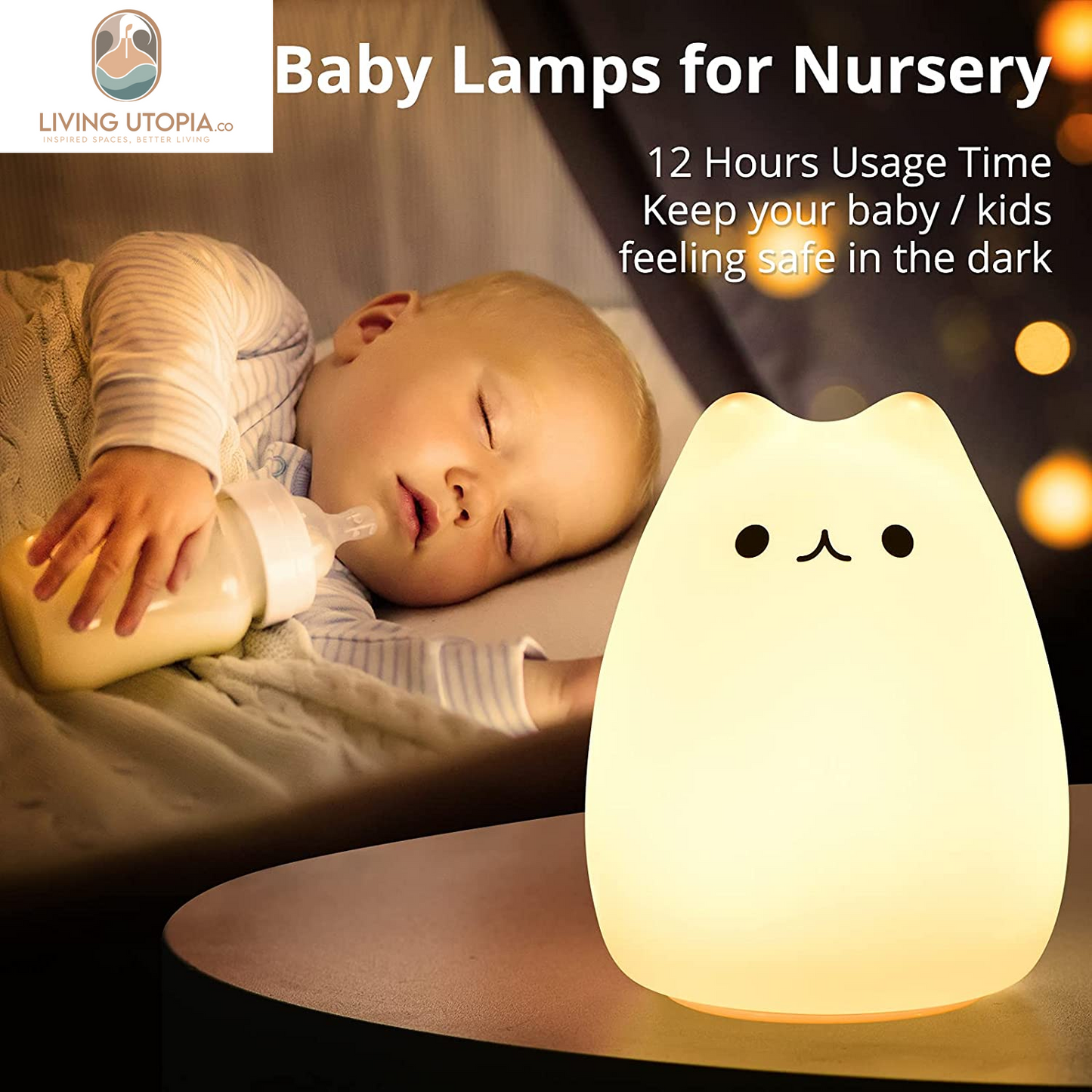 Cat Lamp, Gifts for 3 4 5 Year Old Girls,Graduation Gifts for Teen Girls,Kids Night Light for Bedroom,Kawaii Kitty Baby Nursery Lamp with Remote Control.