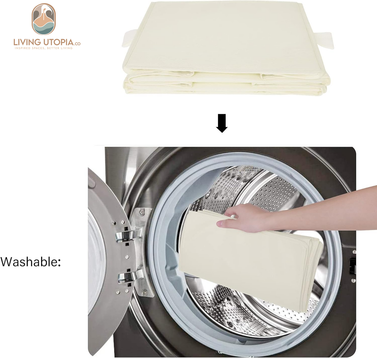 3-Shelf Hanging Organizer, Foldable Hanging Closet Storage, Closet Shelves Organizer for Camper, Beige, 29 ½" H X 12" W X 12" D, 2-Pack
