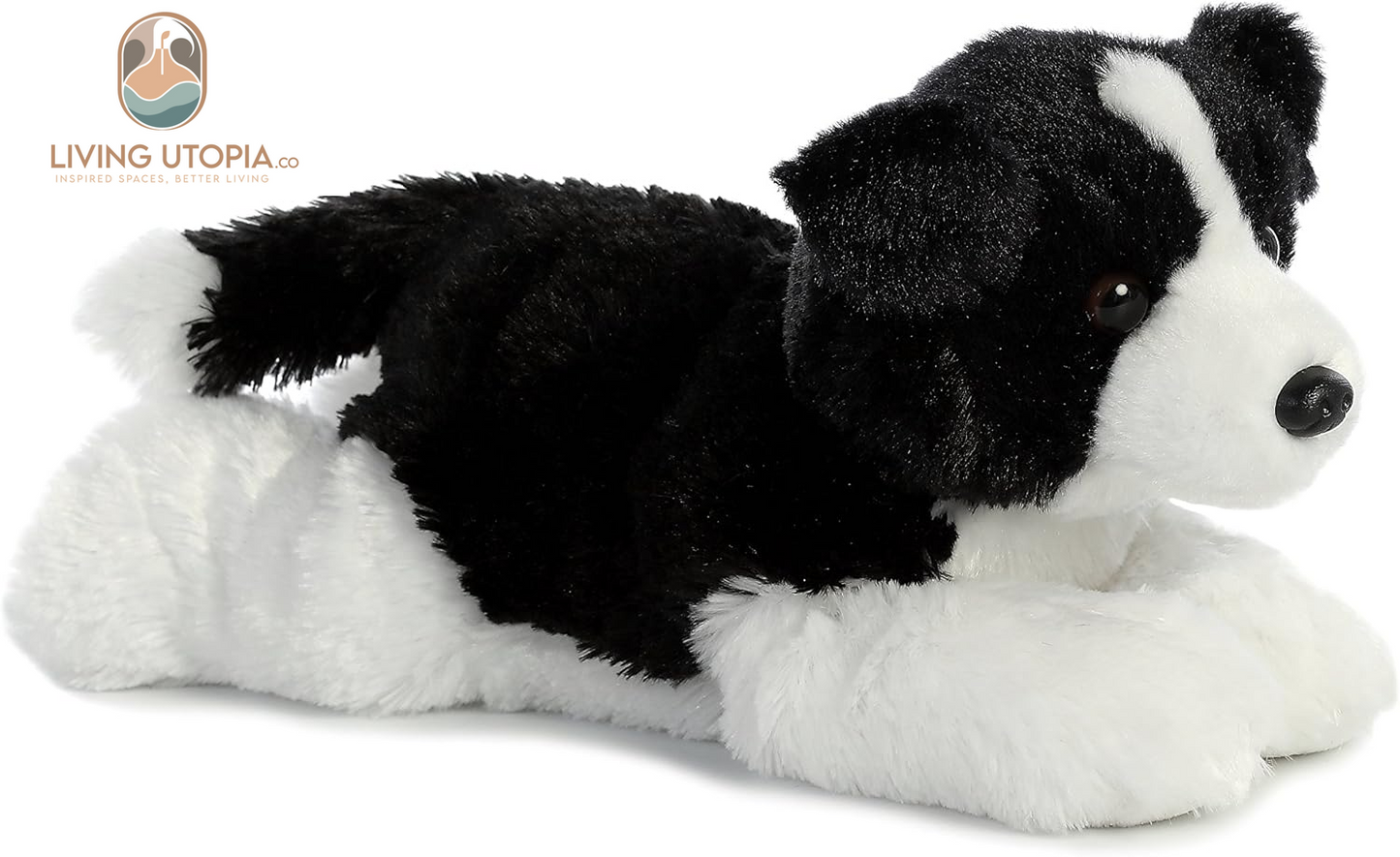 ® Adorable Flopsie™ Border Collie Stuffed Animal - Playful Ease - Timeless Companions - Black 12 Inches