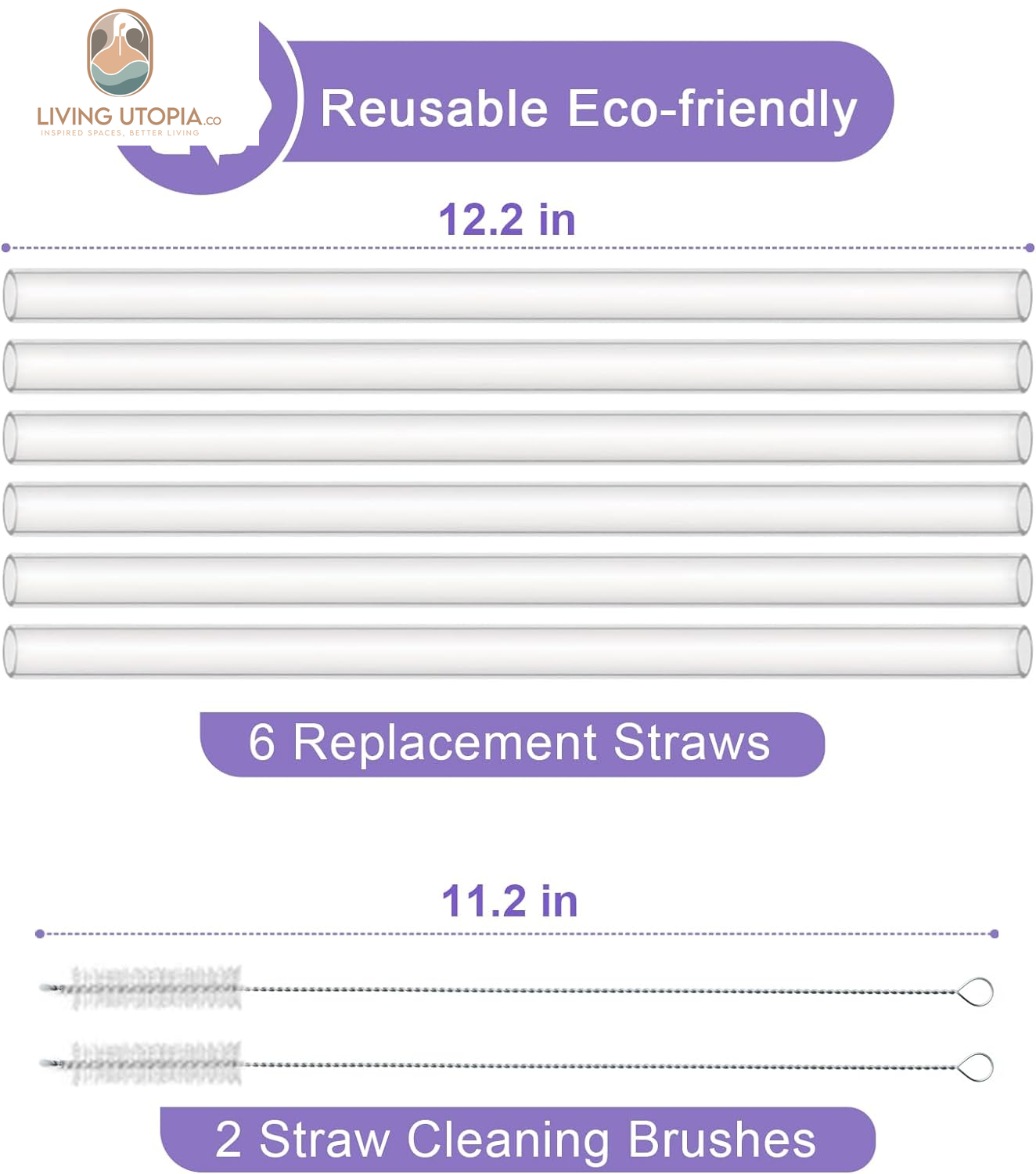 2 Pack Stanley Lid Replacement 40 Oz Tumbler with Handle for Stanley Cup 2.0 Version - 6 Pcs Extra Long Reusable Straws & H2.0 Silicone Spill Proof Stopper - Spill Resistant Covers 3 Set (Beige)