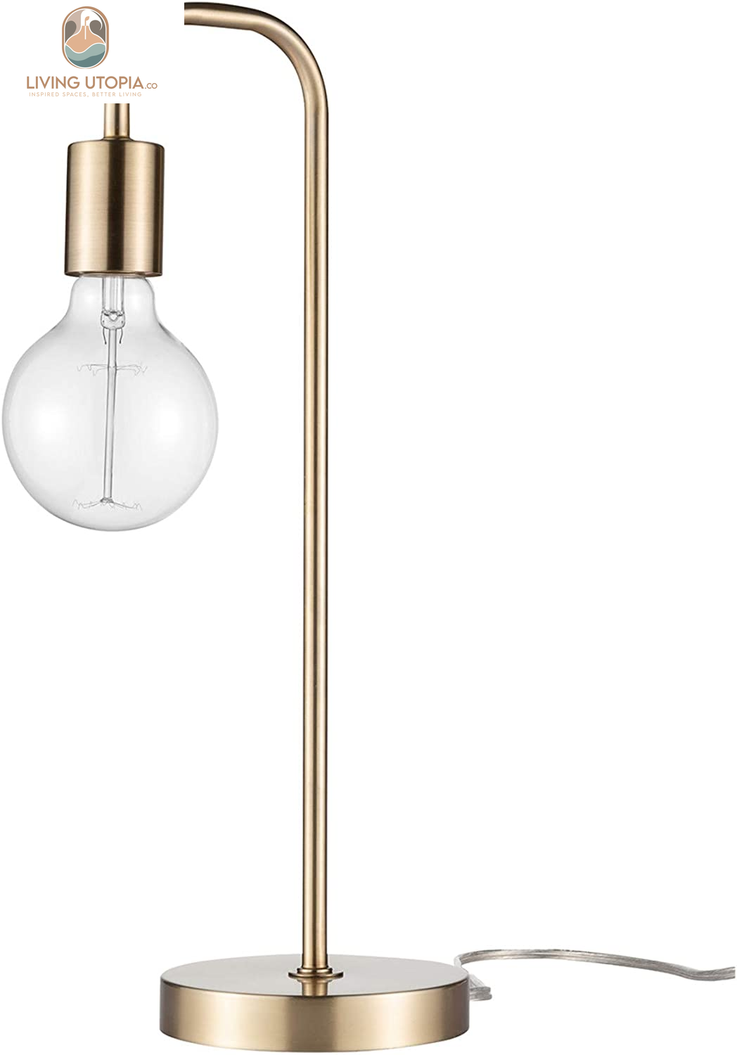 67433 18" Table Lamp, Matte Brass, Table Lamp for Living Room, Home Décor, Lamps for Bedrooms, Room Décor, Nightstand, Home Improvement, Reading Lamp, E26 Base Socket, Home Décor