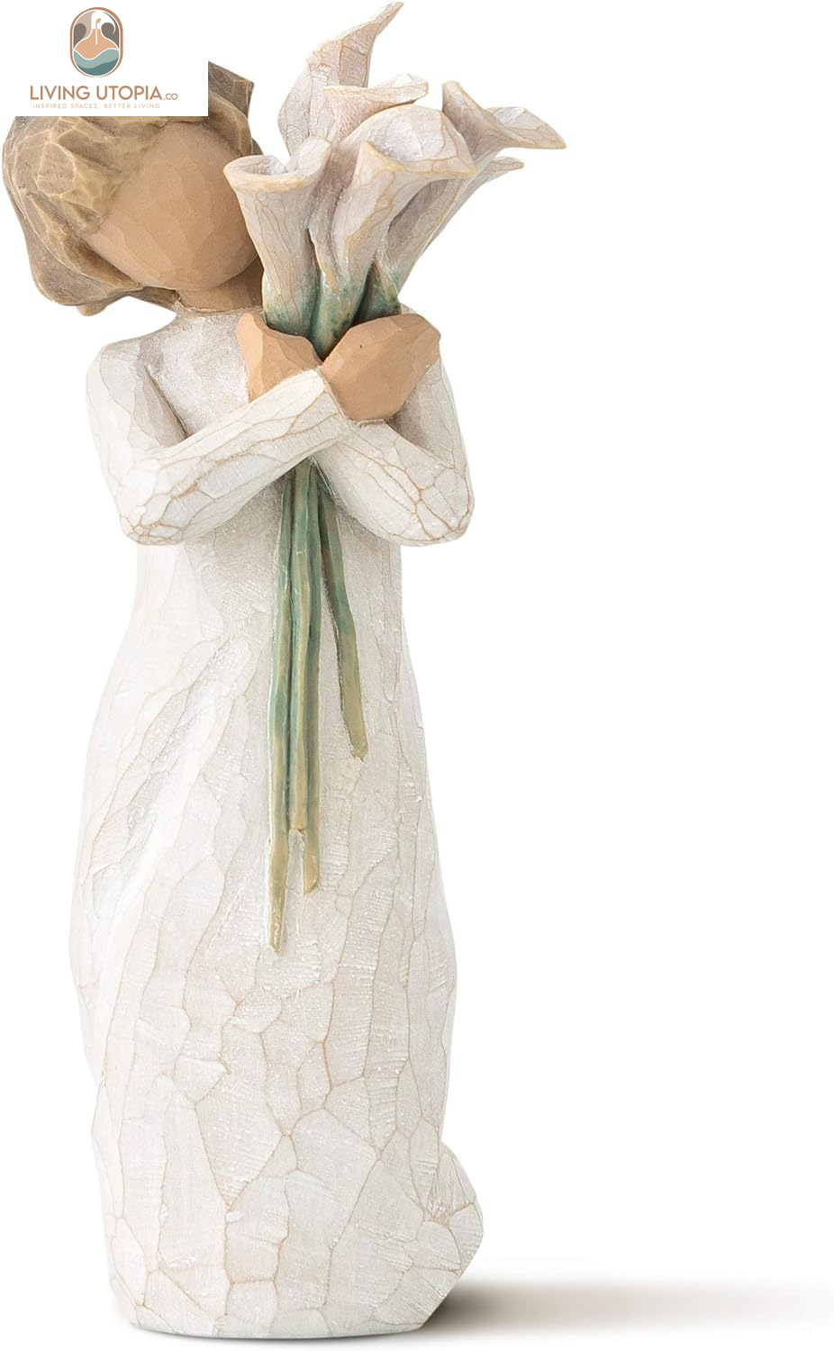 Beautiful Wishes, a Gathering of Beautiful Wishes for You - Love, Health, Happiness, a Gift That Expresses Caring or for Those Who Love Flowers, Sculpted Hand-Painted Figure