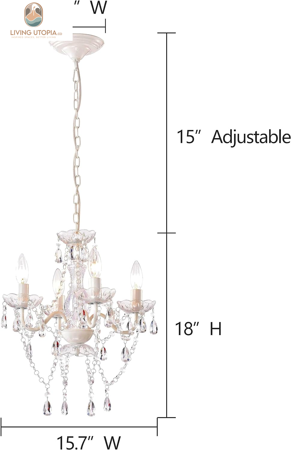 Mini Crystal Chandeliers Acrylic Beige Chandelier Lighting 4 Light Modern Hanging Light Fixtures