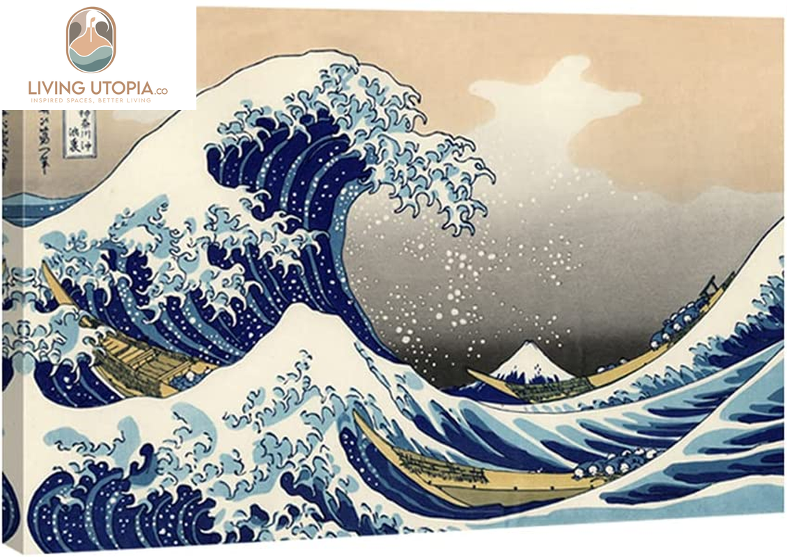 Great Wave of Kanagawa Katsushika Hokusai Giclee Canvas Prints Wall Art Abstract Seascape Pictures Paintings for Living Room Home Decorations Large Modern Stretched and Framed Sea Artwork