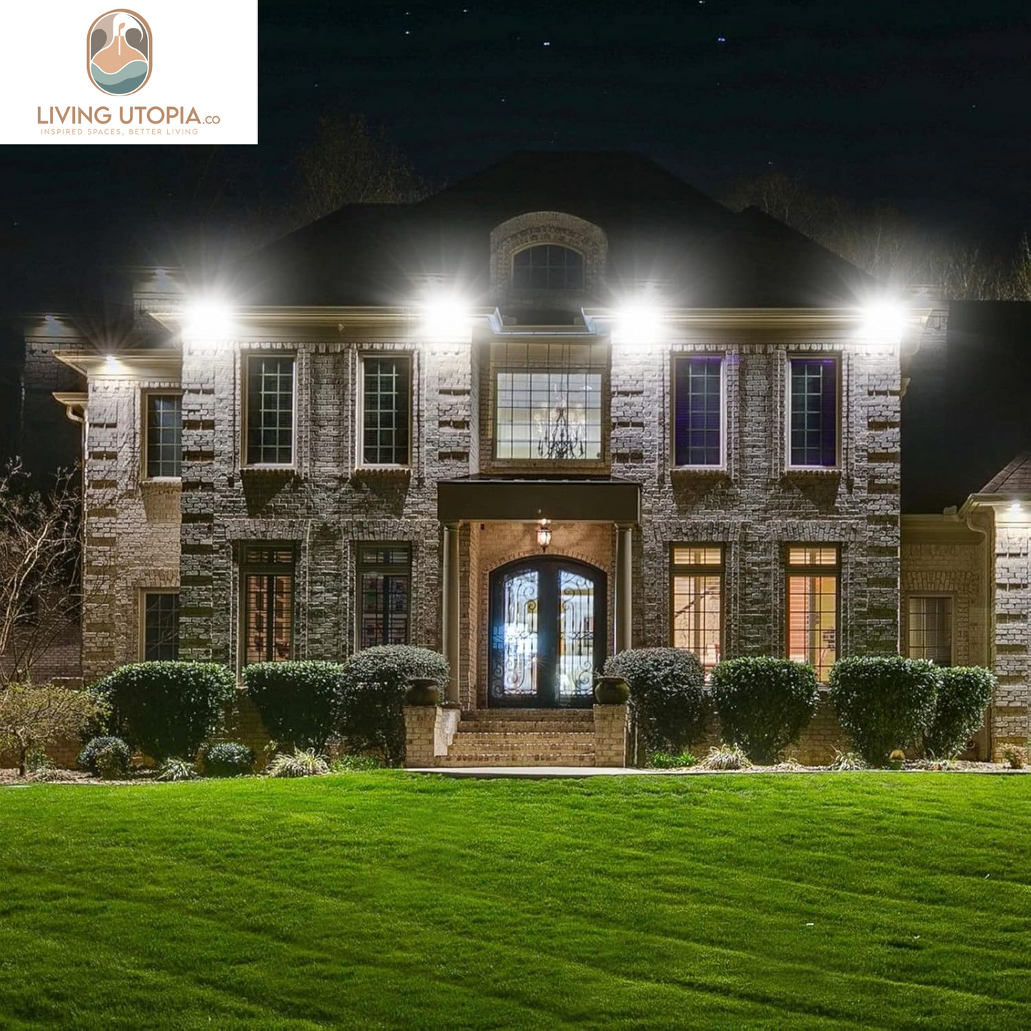 300W LED Flood Light, IP66 Waterproof, 24000Lm, 1600W Equivalent, Super Bright Outdoor Security Lights, 6000K Daylight White, Floodlight Landscape Wall Lights