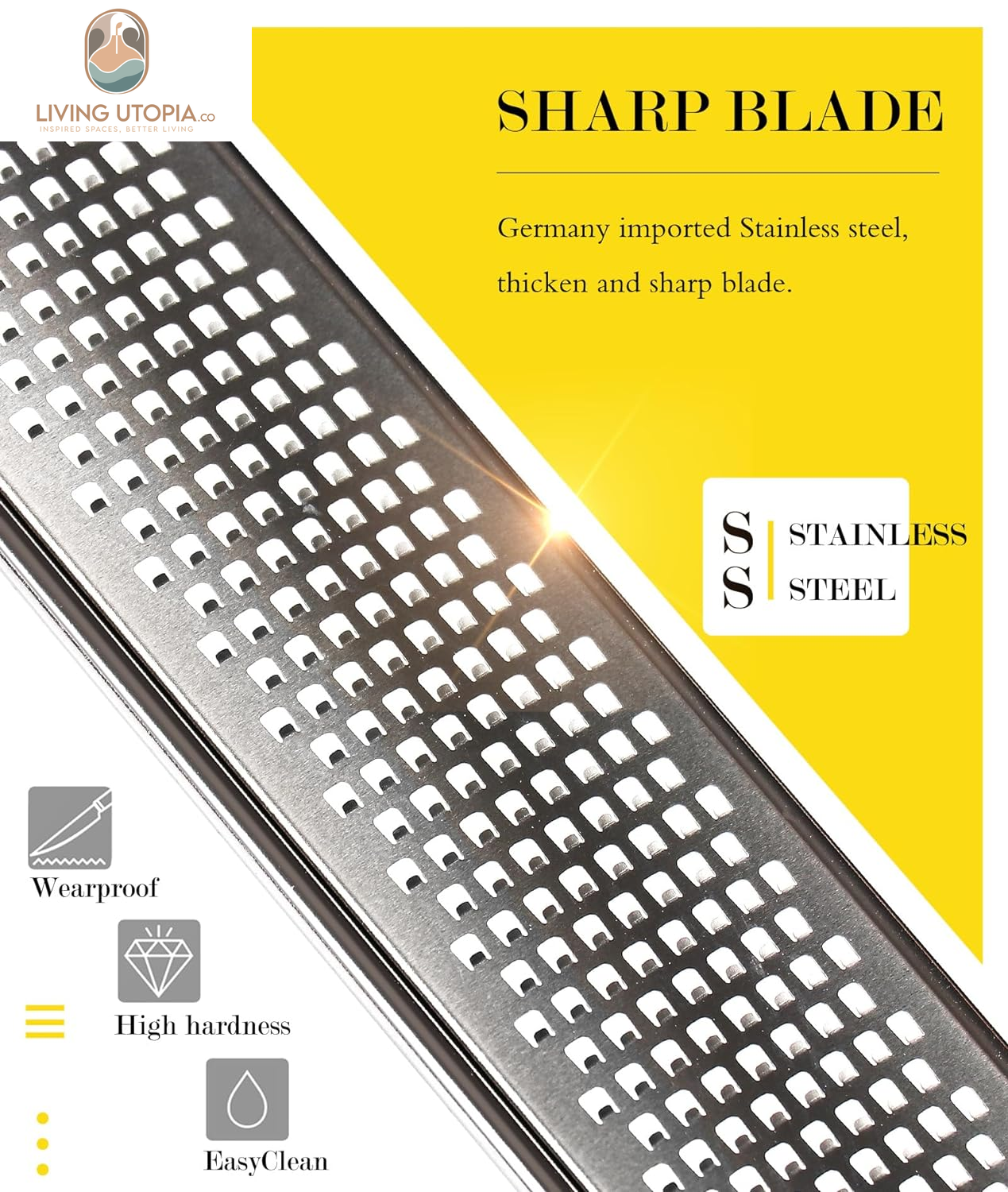 Kitchen Lemon Zester, Stainless Steel Hand Held Parmesan Cheese Grater for Ginger, Chocolate, Coconut, Lime, Nutmeg, Citrus, Fruit, Vegetable with Cleaning Brush, Dishwasher Safe, Black