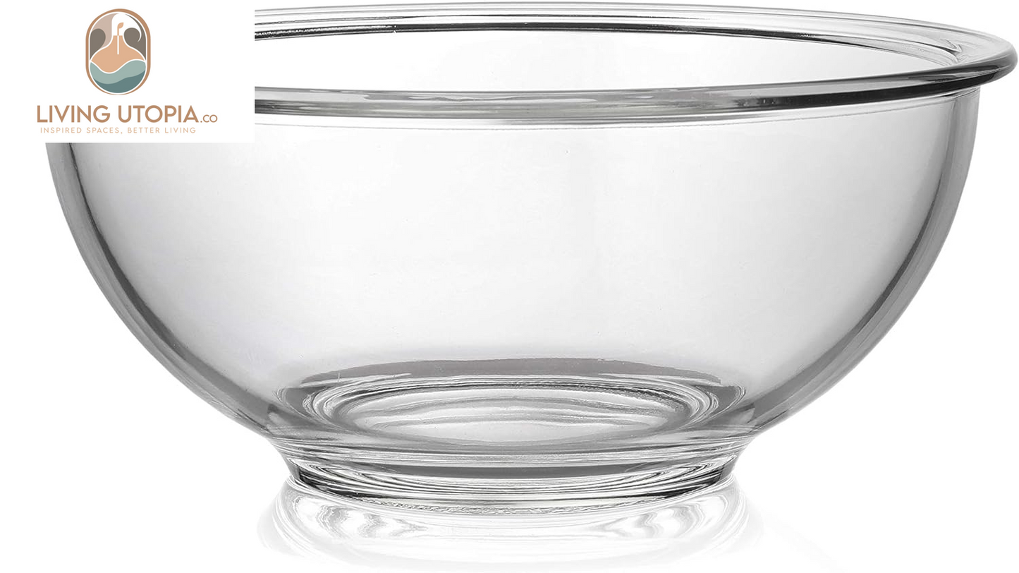 Bovado 1.5 Quart Glass Bowl for Storage, Mixing, Serving - Clear, Dishwasher, Freezer & Oven Safe Quality Glass, Easy-Clean (1.5 Quart)…