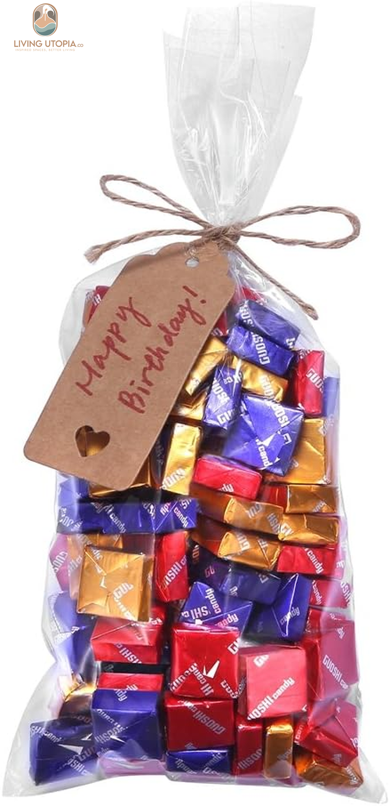 200 Clear Treat Bags 5X11 with Twist Ties 6 Mix Colors - 1.4Mils Thickness OPP Plastic Poly Gift Bags (5'' X 11'')