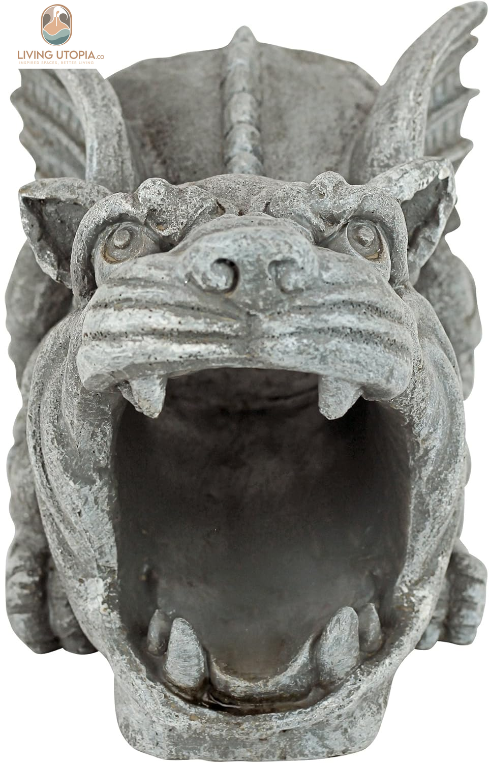 Roland the Gothic Gargoyle Gutter Guardian Rain Downspout Extension Outdoor Statue, 10 Inch Long, Cast Stone Resin, Grey Stone Finish
