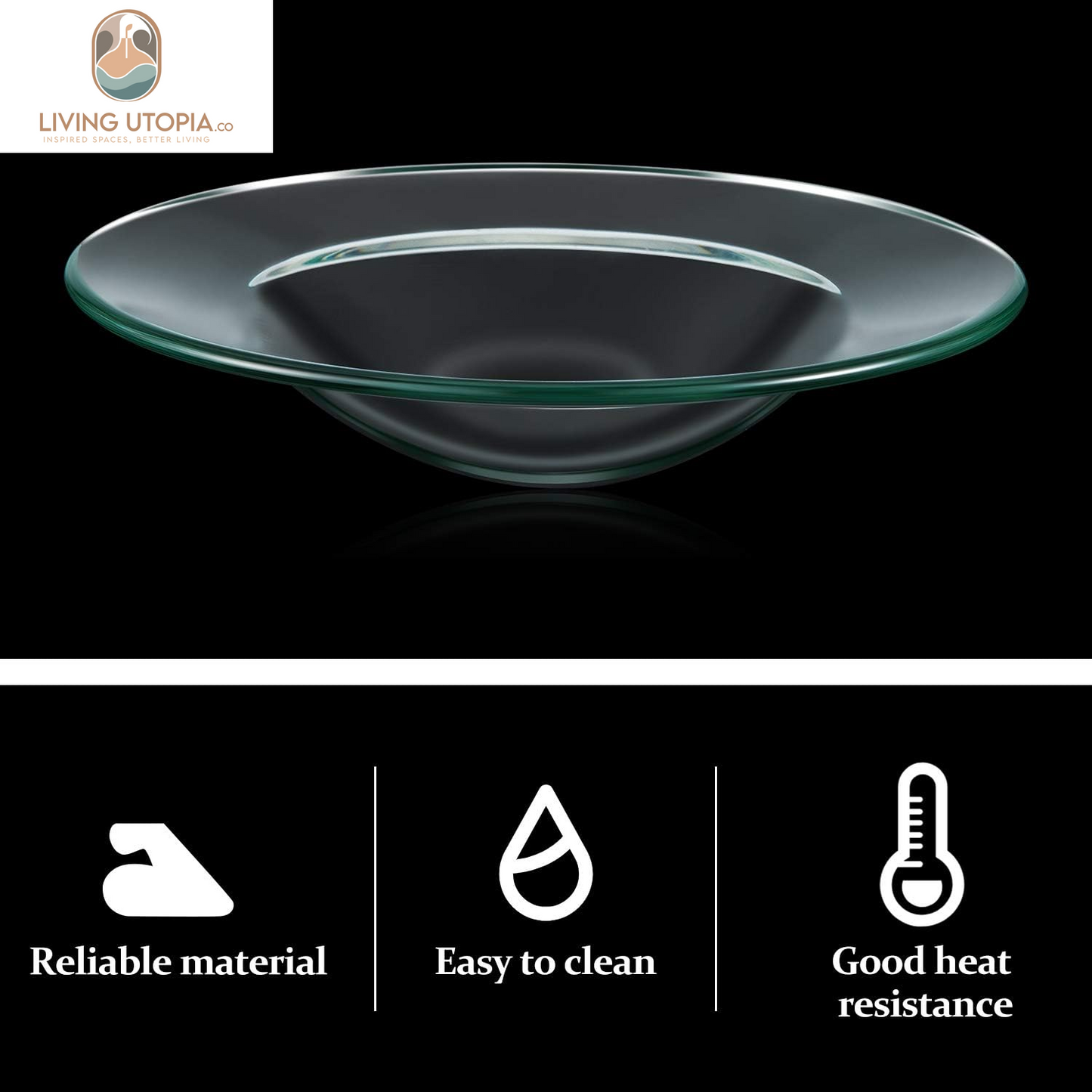 Replacement Oil Warmer Dish round Glass Dish Wax Melt Candle Warmer Bowl Plate Lid Tray for Aroma Therapy Lamp Electric Lamps Oil and Tart(2 Pieces,4.5 Inches)