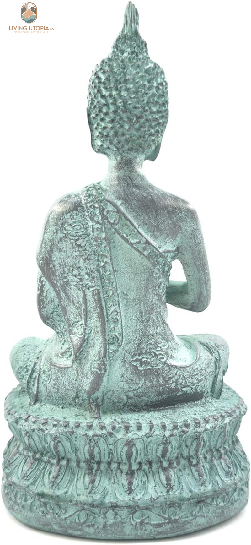 Thai Sitting Buddha Statue for Home Decor Turquoise 6.7"