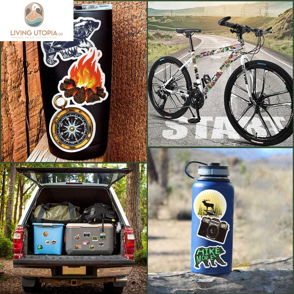 Stickers for Water Bottles Outdoor, Nature Stickers Camping Stickers Adventure Stickers for Yeti Stickers for Cooler Stickers and Decals Waterproof Vinyl Stickers for Teens Boys Kids,Girls 50Pcs