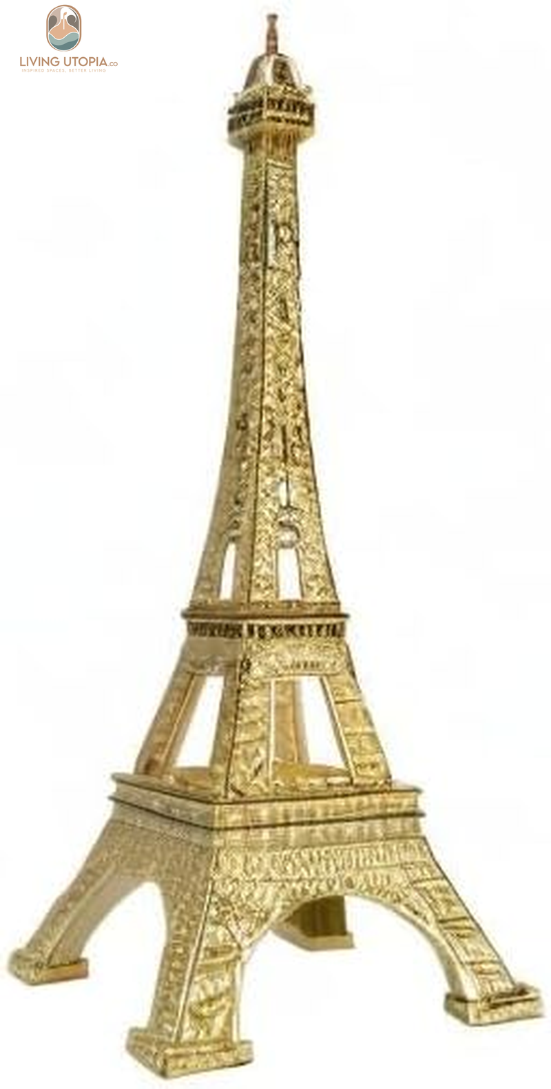 Eiffel Tower Statue Decor Alloy Metal, and Size (07", Gold)