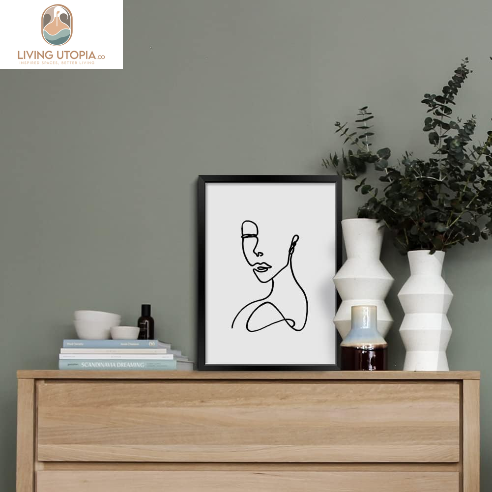 11X14 Inch Black Framed Wall Art Set of 3 Minimalist Line Wall Art Frames for Home Decoration