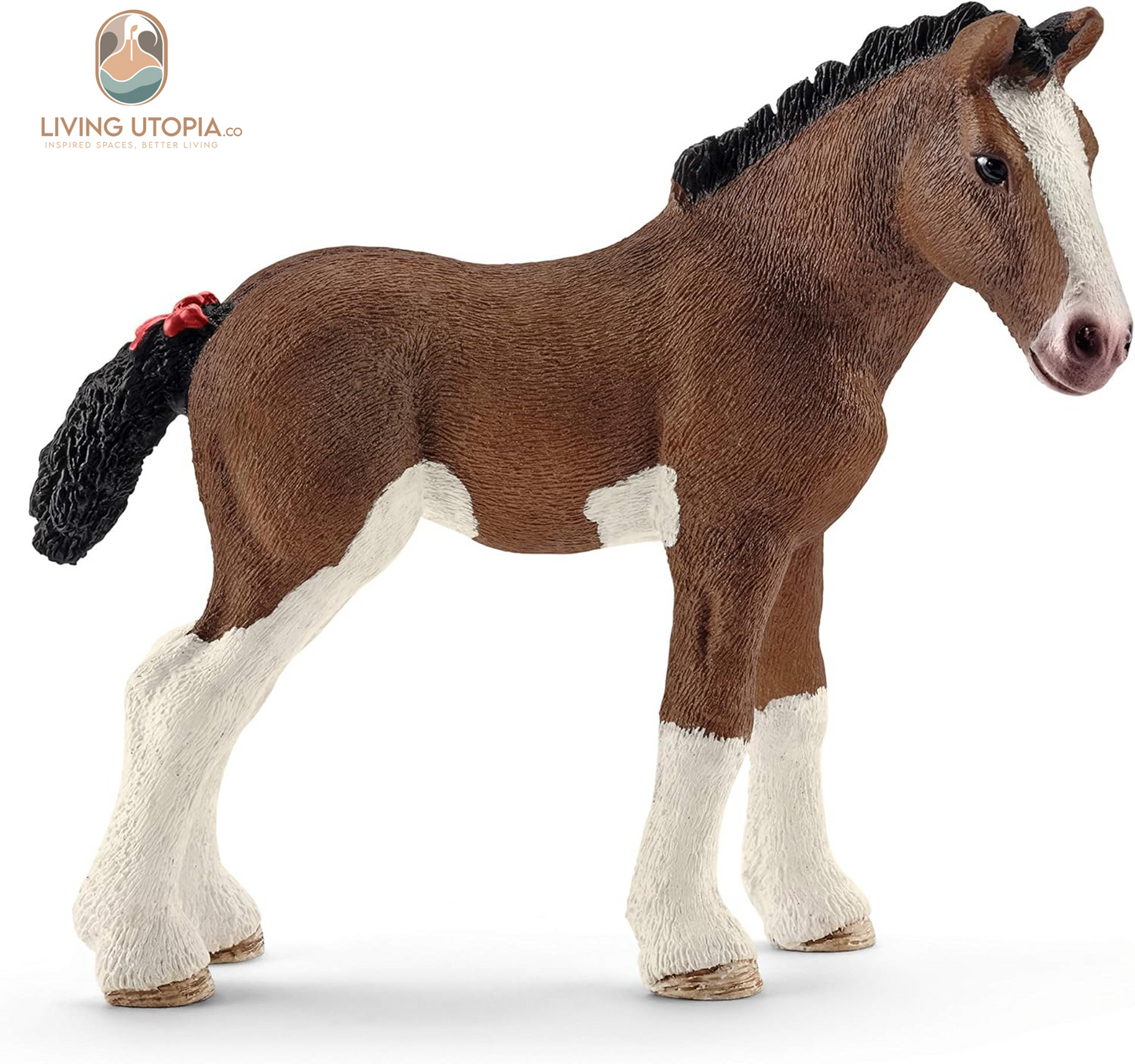 Farm World, Animal Figurine, Farm Toys for Boys and Girls 3-8 Years Old, Clydesdale Foal, Multicolor, 3.1 Inch