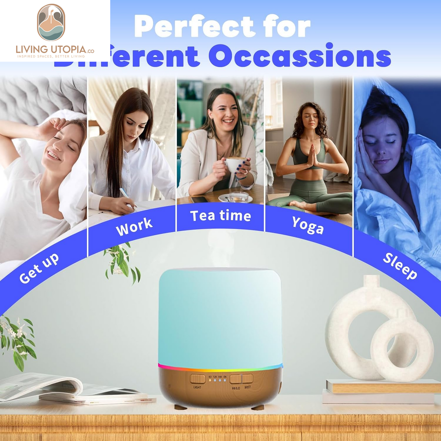 Small Cute Diffusers 200Ml Colorful Essential Oil Diffuser with Adjustable Mist Mode,Auto off Aroma Diffuser for Bedroom/Office/Home (200 ML 1 Pack Yellow)