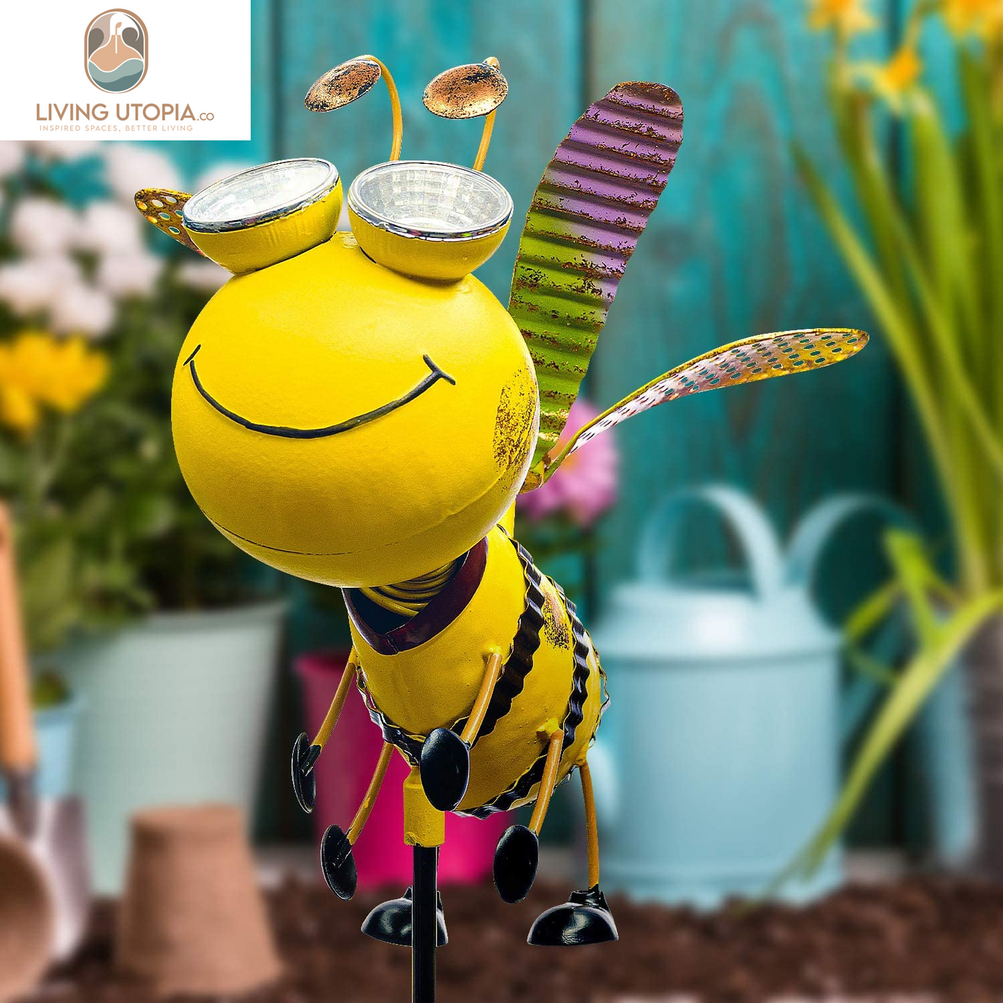 Bee Garden Decor - Add a Touch of Whimsy to Your Outdoor Living Space with This Bumble Bee Metal Yard Art - Bee Yard Decor