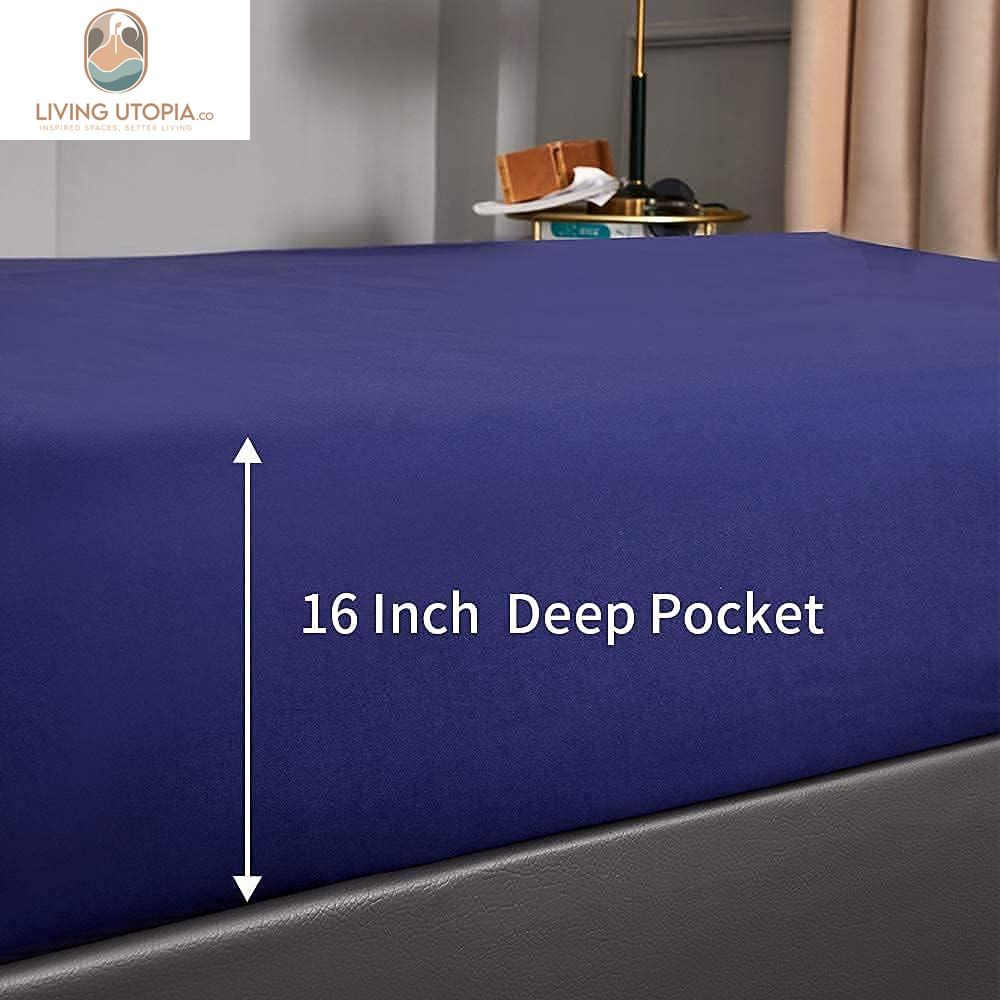 Bed Sheet Set - Brushed Microfiber Bedding - Bedding Sheets & Pillowcases - Deep Pockets - Easy Fit - Breathable & Cooling Sheets - 4 Piece Full Blue Set