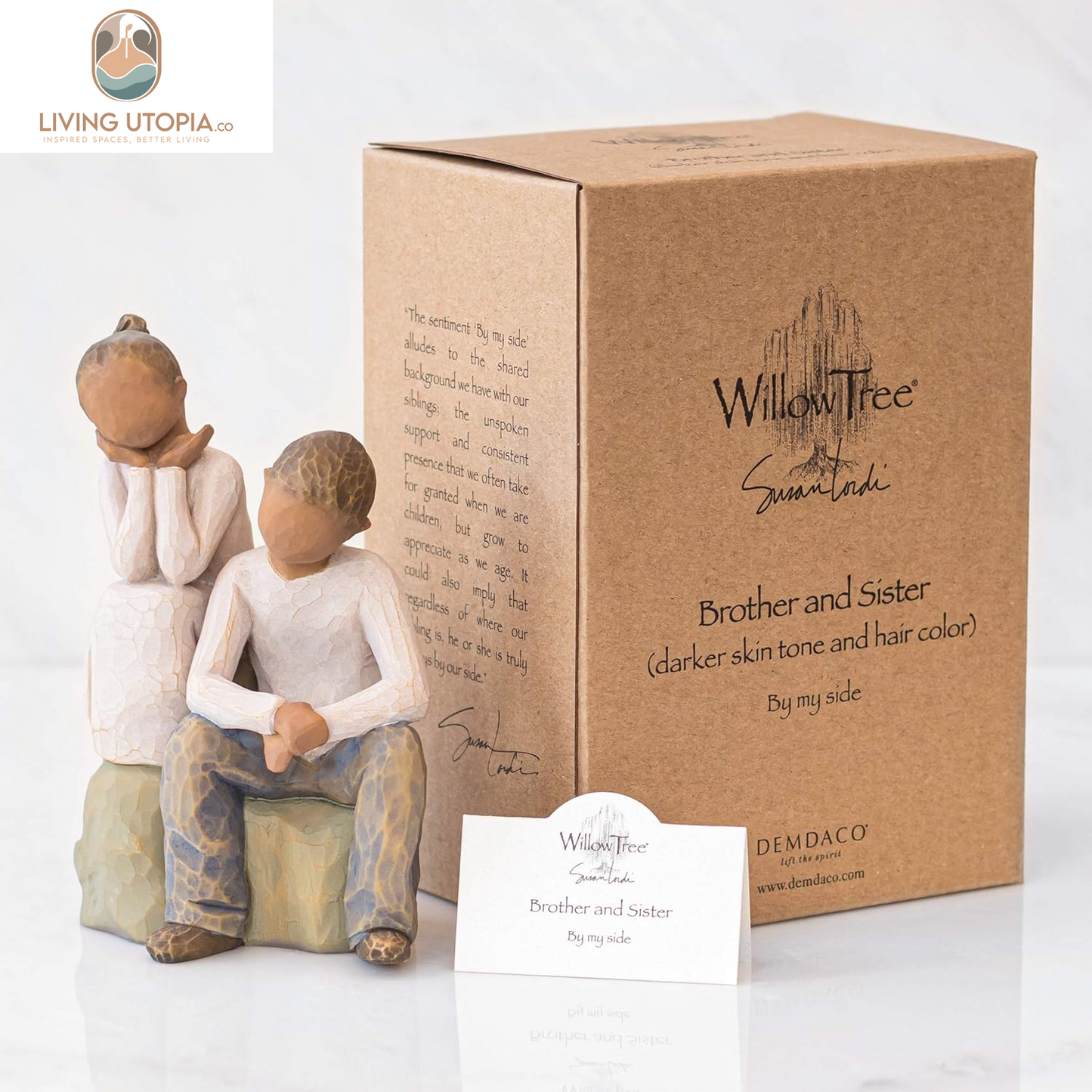 Brother and Sister (Darker Skin Tone & Hair Color), Sculpted Hand-Painted Figure