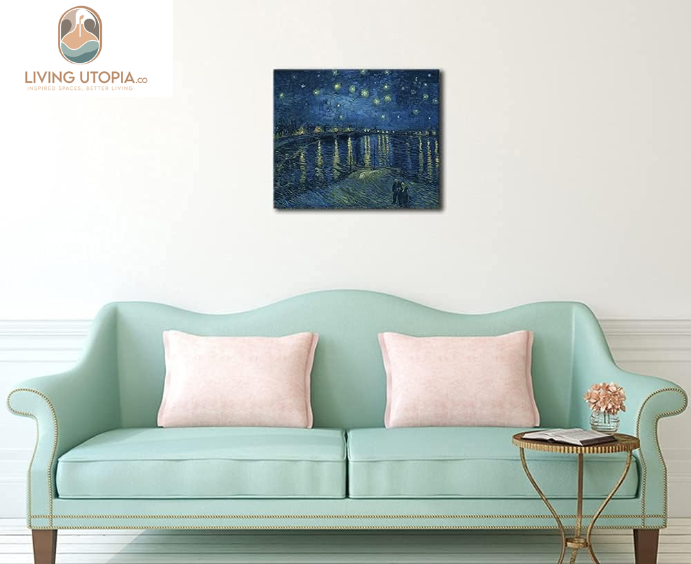 Starry Night over the Rhone by Van Gogh Classic Oil Paintings Reproduction Modern Seascape Giclee Canvas Prints Artwork on Canvas Wall Art Ready to Hang for Living Room Home Decorations