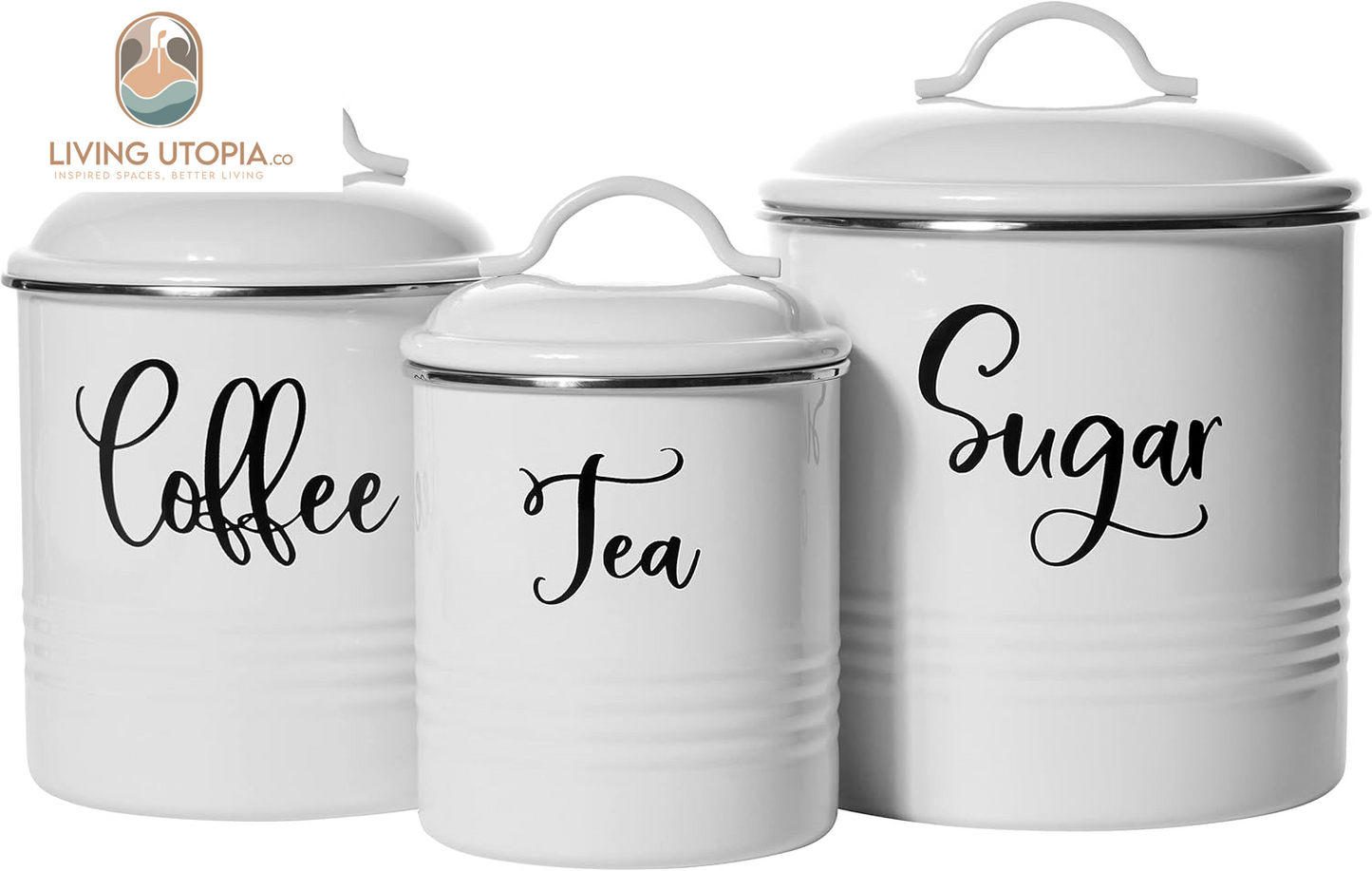 Food Storage Containers Set with Lids, Farmhouse Home Kitchen Decor Rustic Vintage Canisters