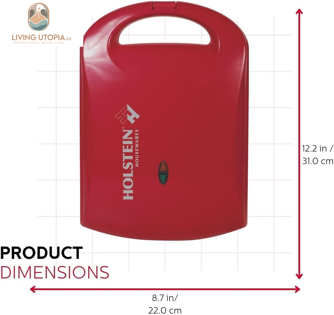 - Non-Stick Heart Waffle Maker, Red - Makes 4 Heart-Shaped Waffles in Minutes