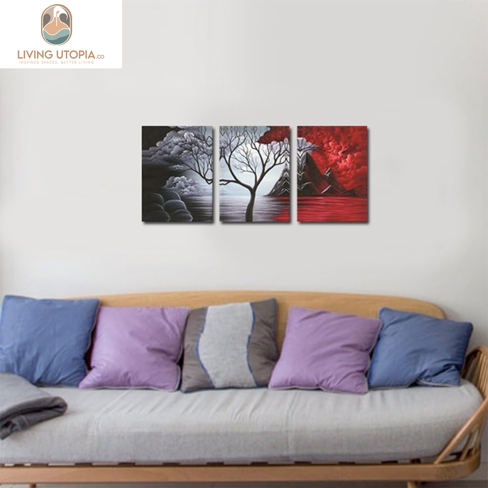 the Cloud Tree 3 Panels Modern Canvas Wall Art Prints Artwork Abstract Seascape Paintings Reproduction Sea Beach Pictures on Canvas for Home Decorations Wall Decor