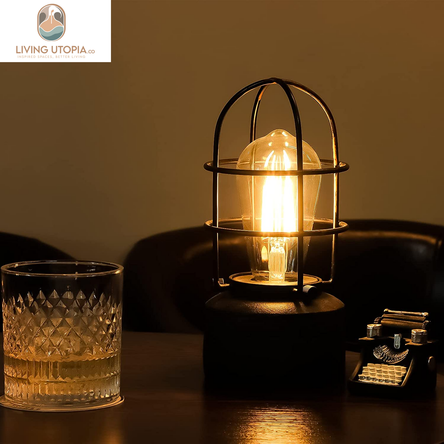 ๐ฆ๐บ๐ฎ๐น๐น ๐ง๐ผ๐๐ฐ๐ต ๐ง๐ฎ๐ฏ๐น๐ฒ ๐๐ฎ๐บ๐ฝ for Small Spaces - 3 Way Dimmable Industrial Bedside Lamp - Steampunk Antique Nightstand Desk for Bedroom, Living Room (Bulb Included)