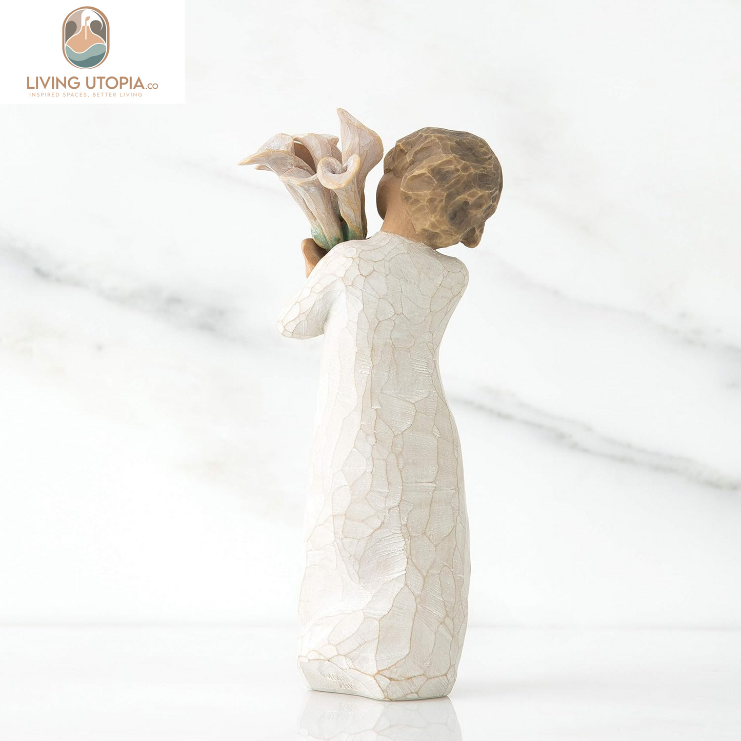 Beautiful Wishes, a Gathering of Beautiful Wishes for You - Love, Health, Happiness, a Gift That Expresses Caring or for Those Who Love Flowers, Sculpted Hand-Painted Figure