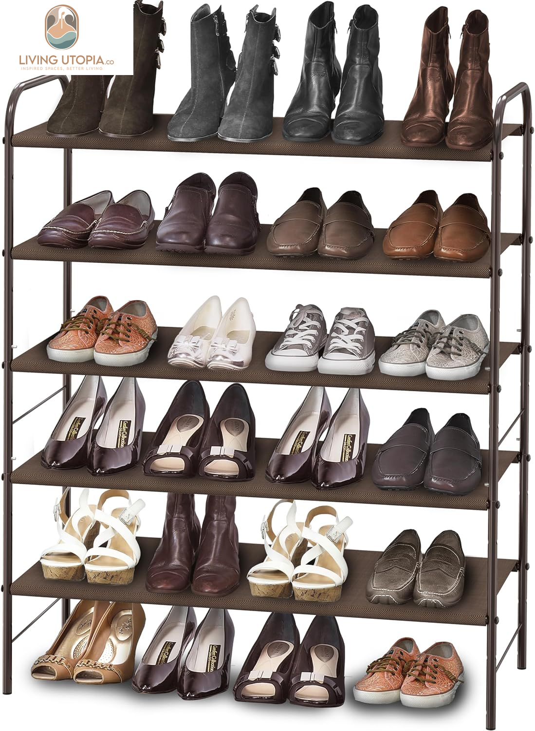 5-Tier Shoe Rack Storage Organizer, Bronze