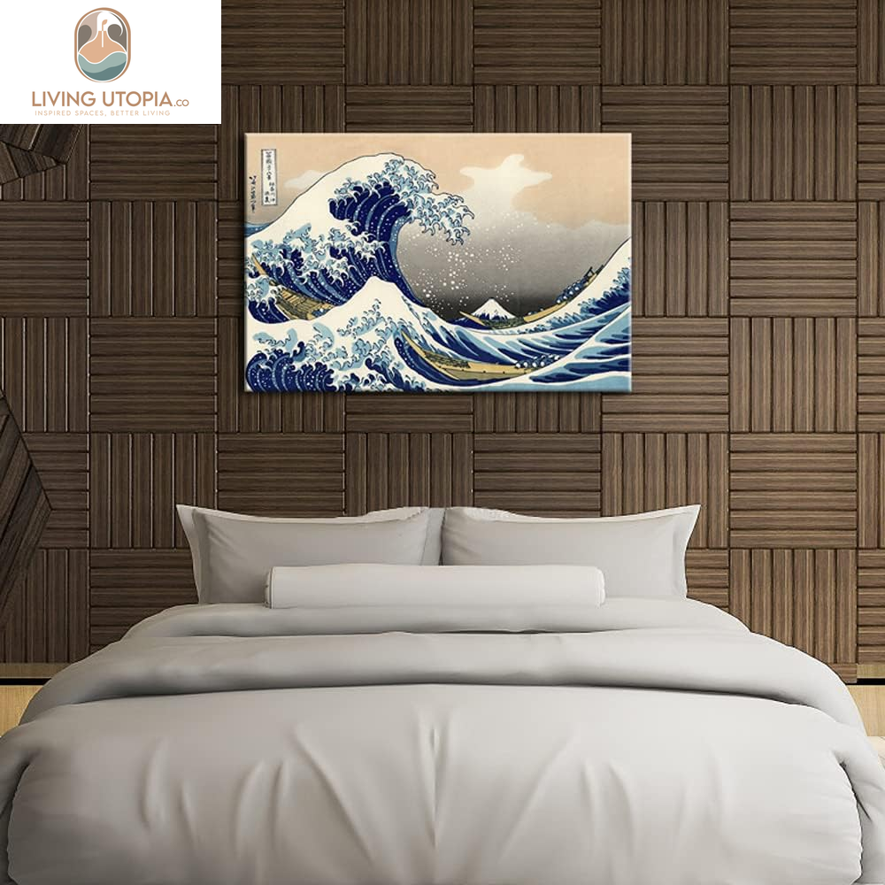 Great Wave of Kanagawa Katsushika Hokusai Giclee Canvas Prints Wall Art Abstract Seascape Pictures Paintings for Living Room Home Decorations Large Modern Stretched and Framed Sea Artwork