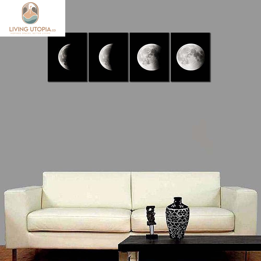Moon Large Modern Giclee Canvas Prints Artwork Abstract Space Pictures Paintings on Stretched and Framed Canvas Wall Art Ready to Hang for Living Room Bedroom Home Office Decorations