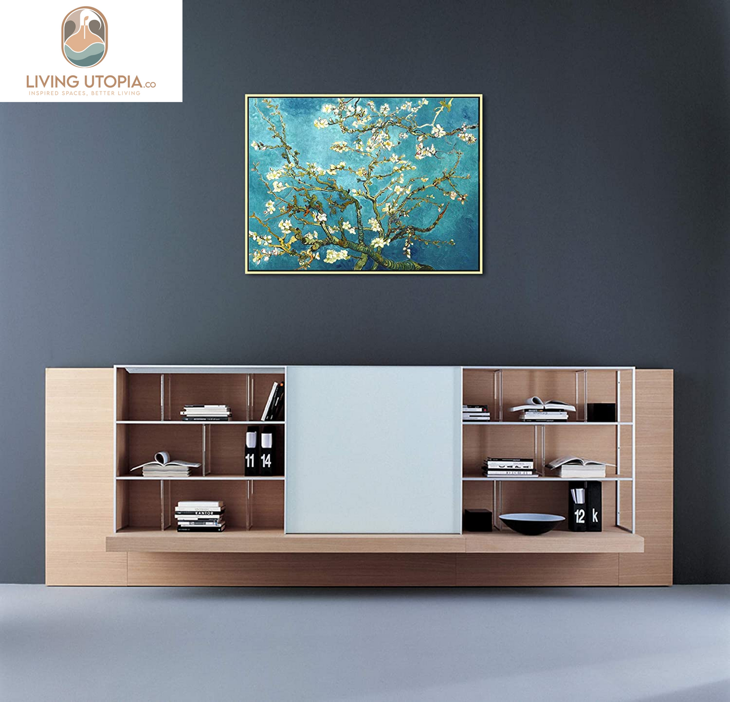 Framed Wall Art Giclee Canvas Prints of Almond Blossom by Vincent Van Gogh Paintings Reproduction Abstract Artwork for Wall Decor