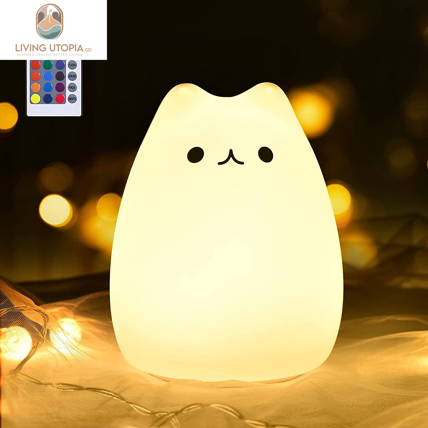 Cat Lamp, Gifts for 3 4 5 Year Old Girls,Graduation Gifts for Teen Girls,Kids Night Light for Bedroom,Kawaii Kitty Baby Nursery Lamp with Remote Control.