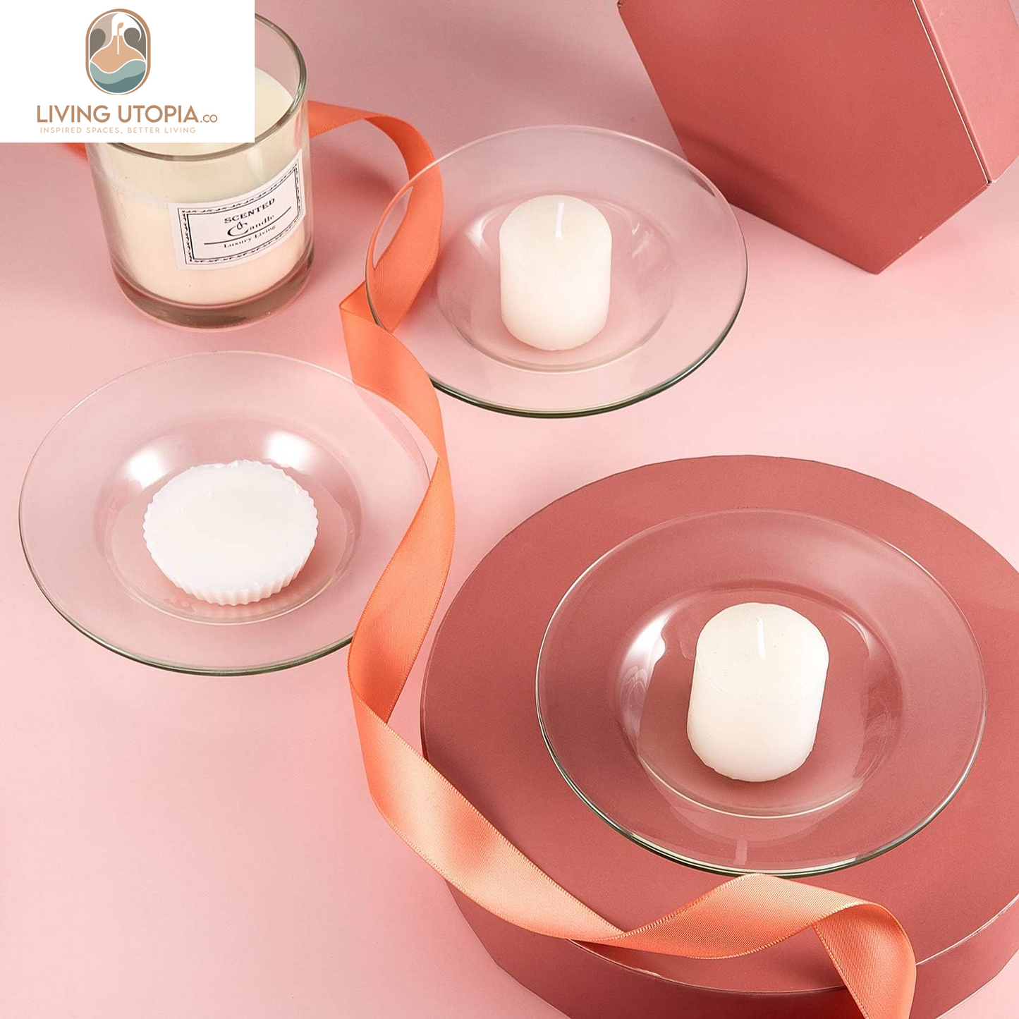 Replacement Oil Warmer Dish round Glass Dish Wax Melt Candle Warmer Bowl Plate Lid Tray for Aroma Therapy Lamp Electric Lamps Oil and Tart(2 Pieces,4.5 Inches)