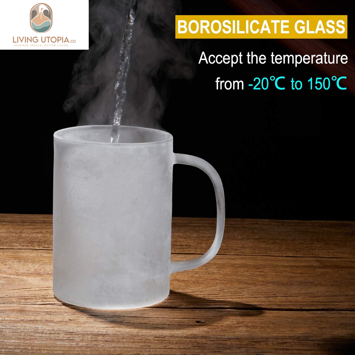 3020.05 Glass Tea Mug with Infuser and Lid, Tea Cup, Clear, 20 OZ, GM005