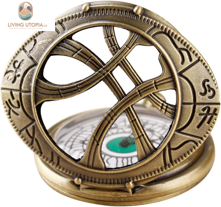 Mens Quartz Pocket Watch Green Eyes round Case Shape Pendant Necklace Pocket Watch