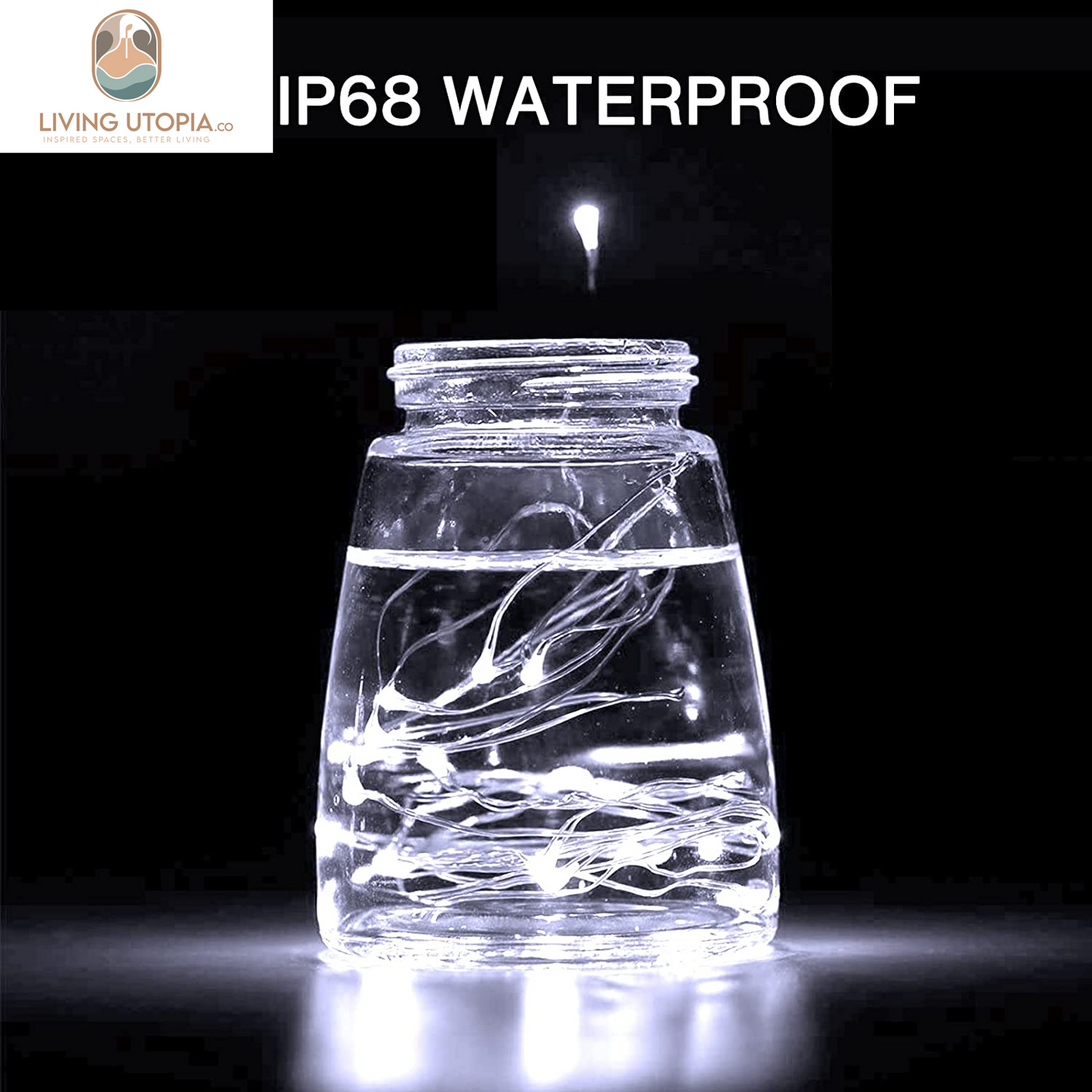 16 Pack Fairy Lights Battery Operated, IP68 Waterproof Mini String Light, 7Ft Small LED Bottle Light for Wedding Vase Centerpieces Table Decorations Christmas Indoor Party Jars Gift Cool White