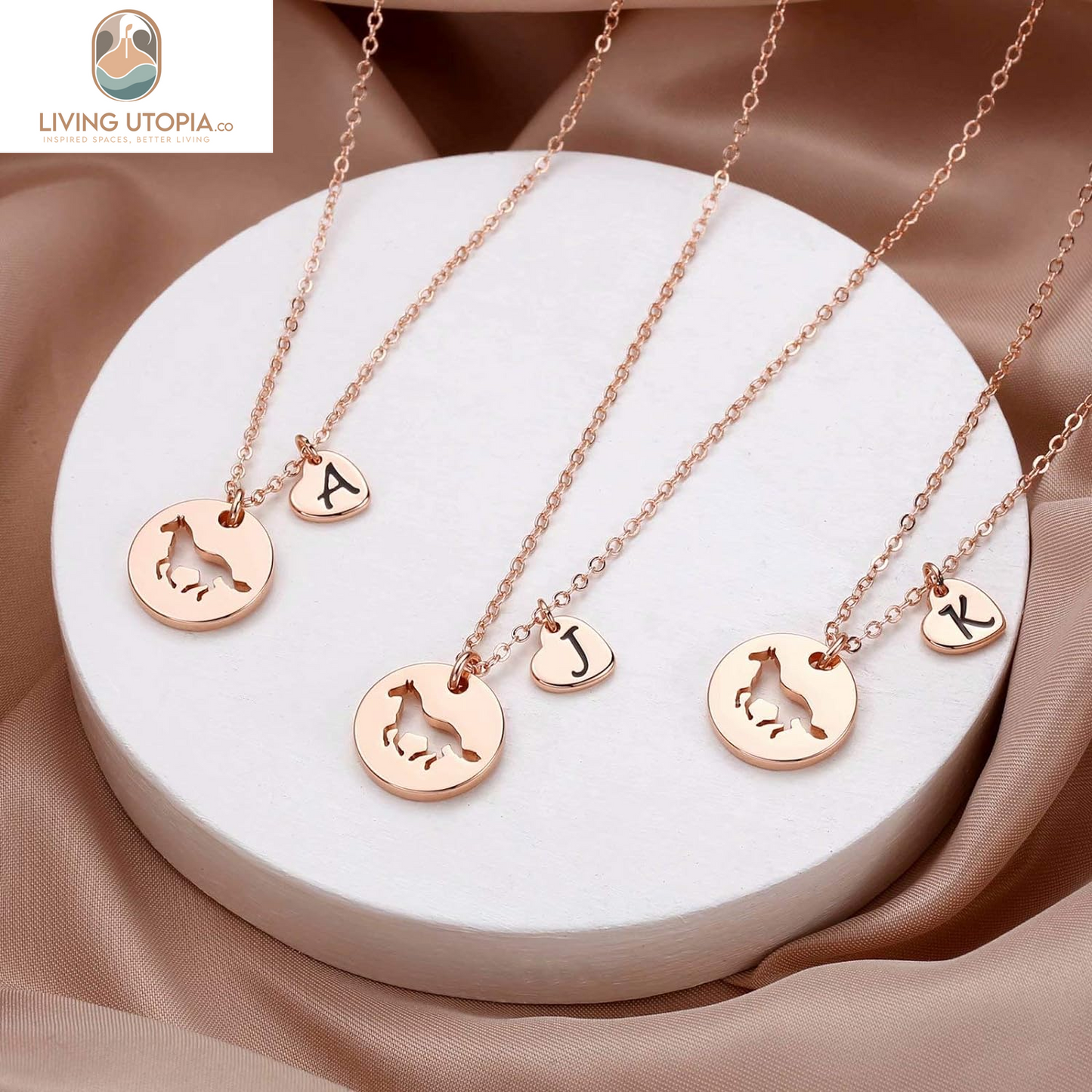 Horse Gifts for Girls - Stainless Steel Horse Necklace for Girls Dainty Heart 26 Initial Necklace Horses for Girls Horse Jewelry Horse Gifts for Girls Women Horse Lovers Teen Girl Gifts